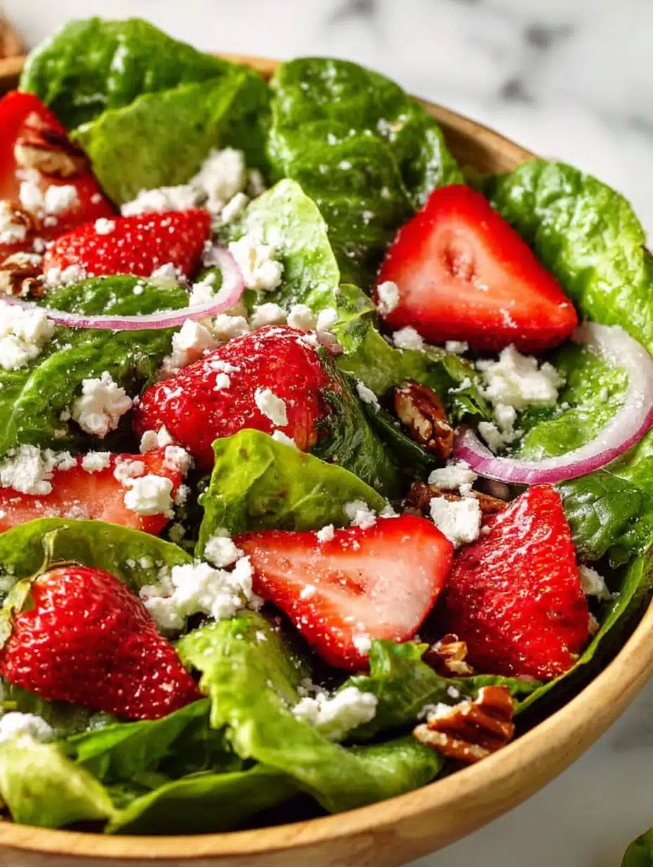 Crunchy Strawberry Romaine Feta Salad