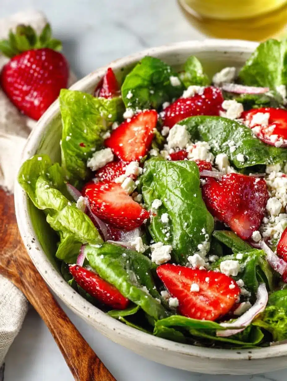 Crunchy Strawberry Romaine Feta Salad