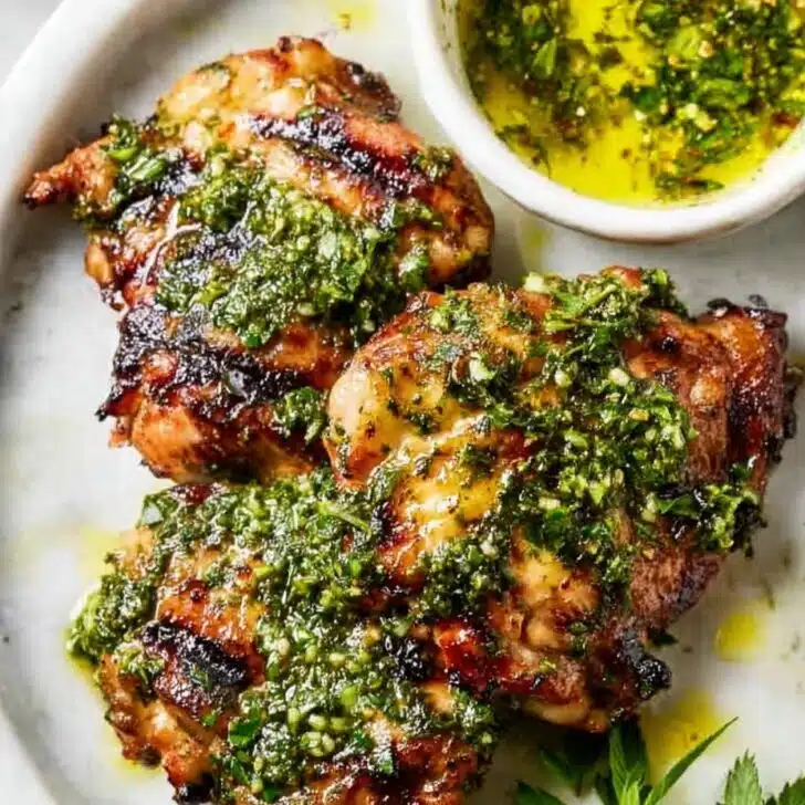 Grilled Chimichurri Chicken Thighs