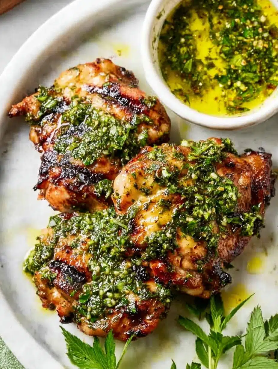 Grilled Chimichurri Chicken Thighs