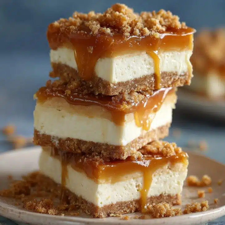 no-bake caramel cheesecake bars