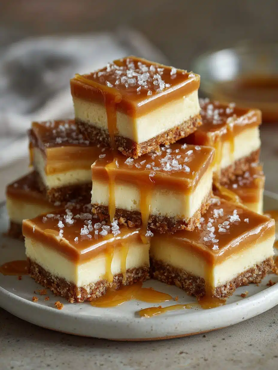 no-bake caramel cheesecake bars