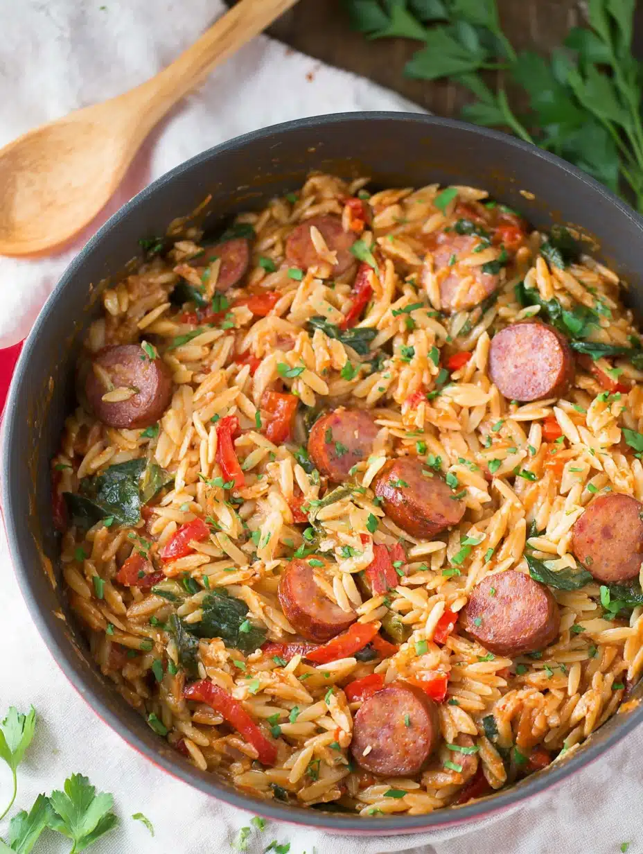 One Pot Cajun Sausage Orzo