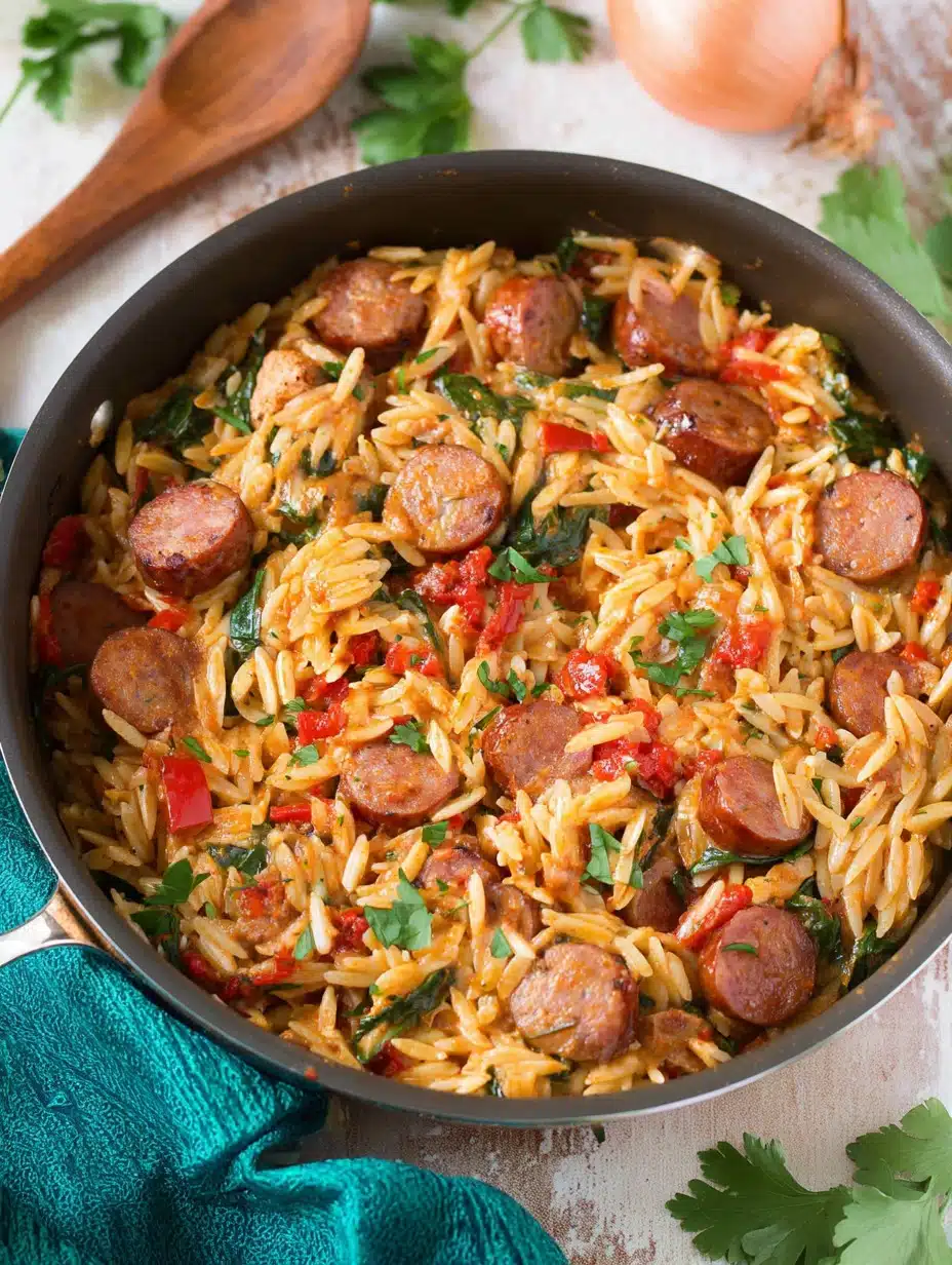 One Pot Cajun Sausage Orzo