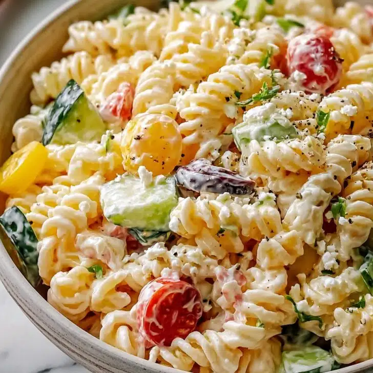 Creamy Pasta Salad Bliss – Your Go-To Summer Side Dish!