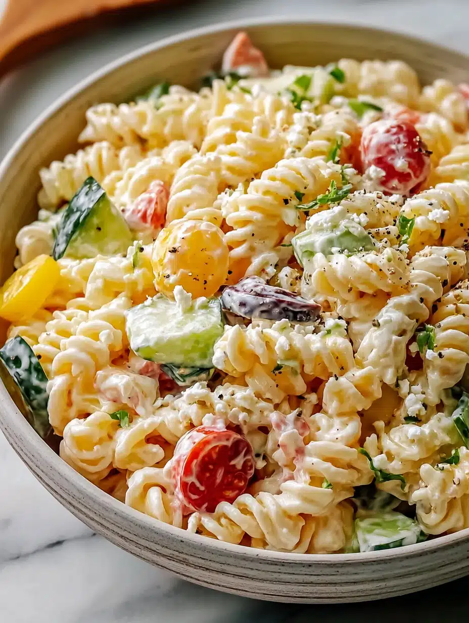 Creamy Pasta Salad Bliss – Your Go-To Summer Side Dish!