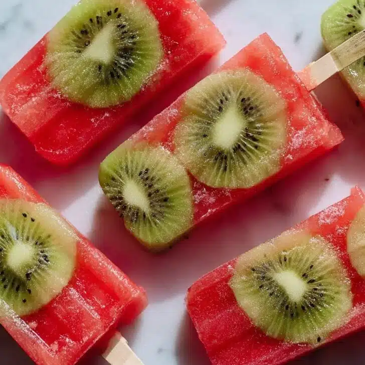 Kiwi Watermelon Fruit Popsicles Recipe