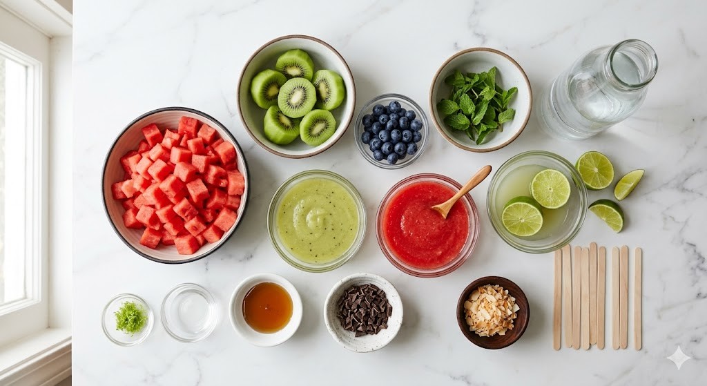Kiwi Watermelon Fruit Popsicles Recipe