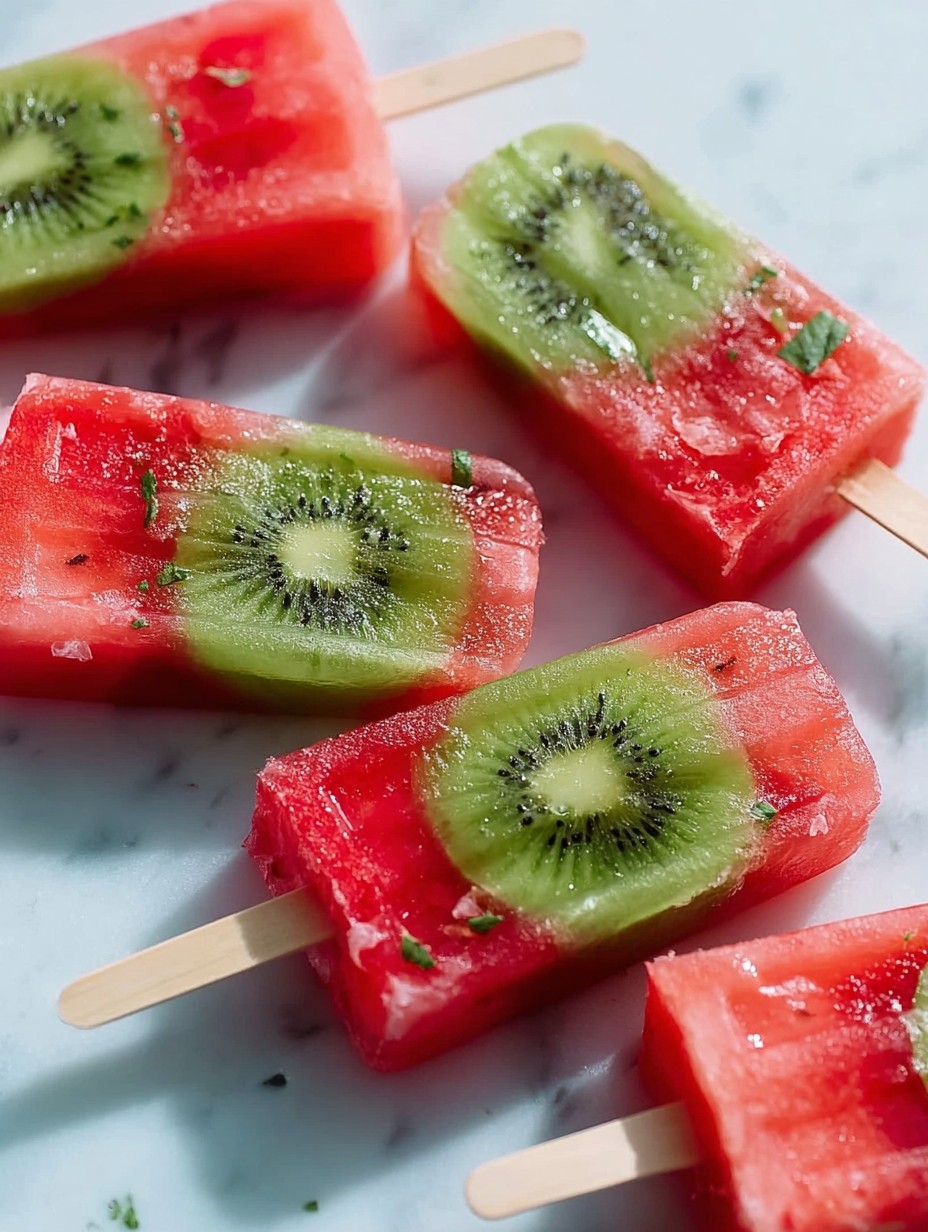 Kiwi Watermelon Fruit Popsicles Recipe