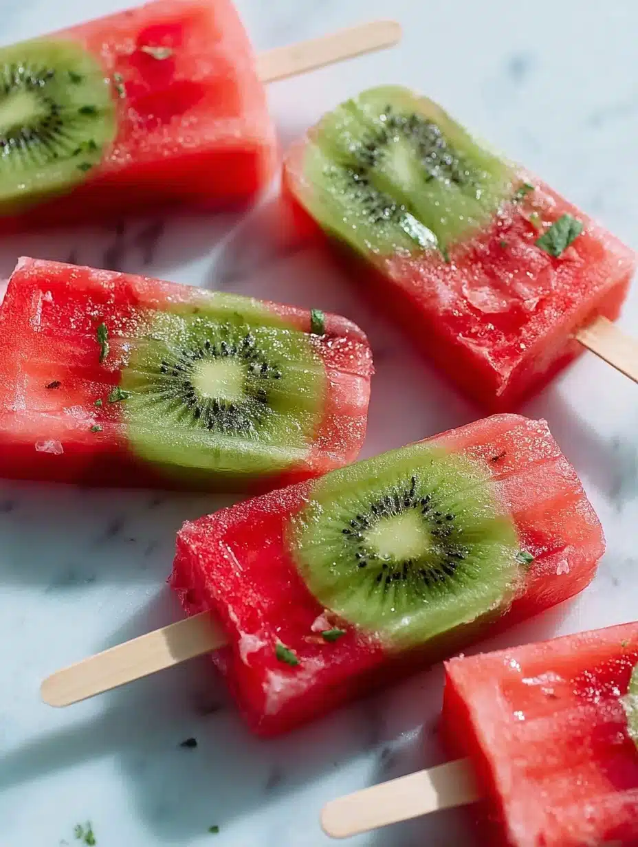 Kiwi Watermelon Fruit Popsicles Recipe