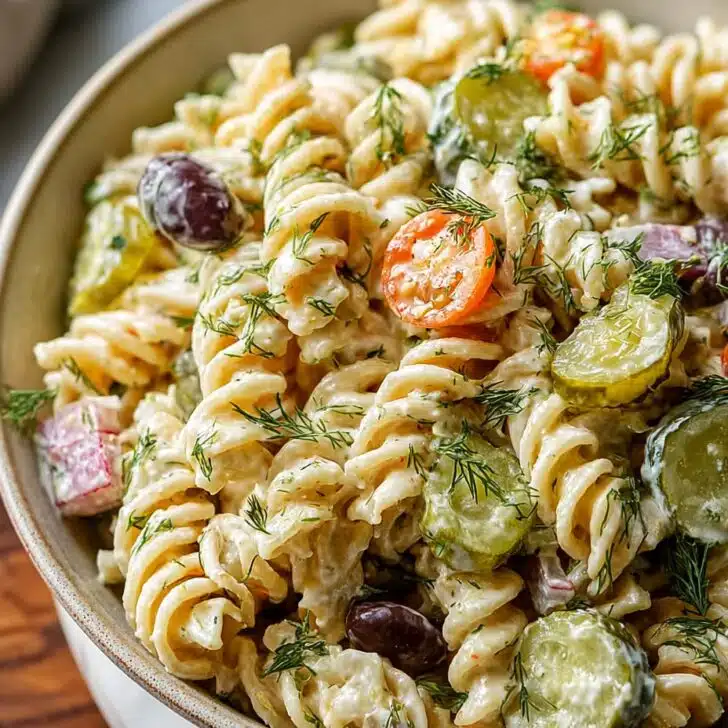 Zesty Simple Dill Pickle Pasta Salad for Summer Fun