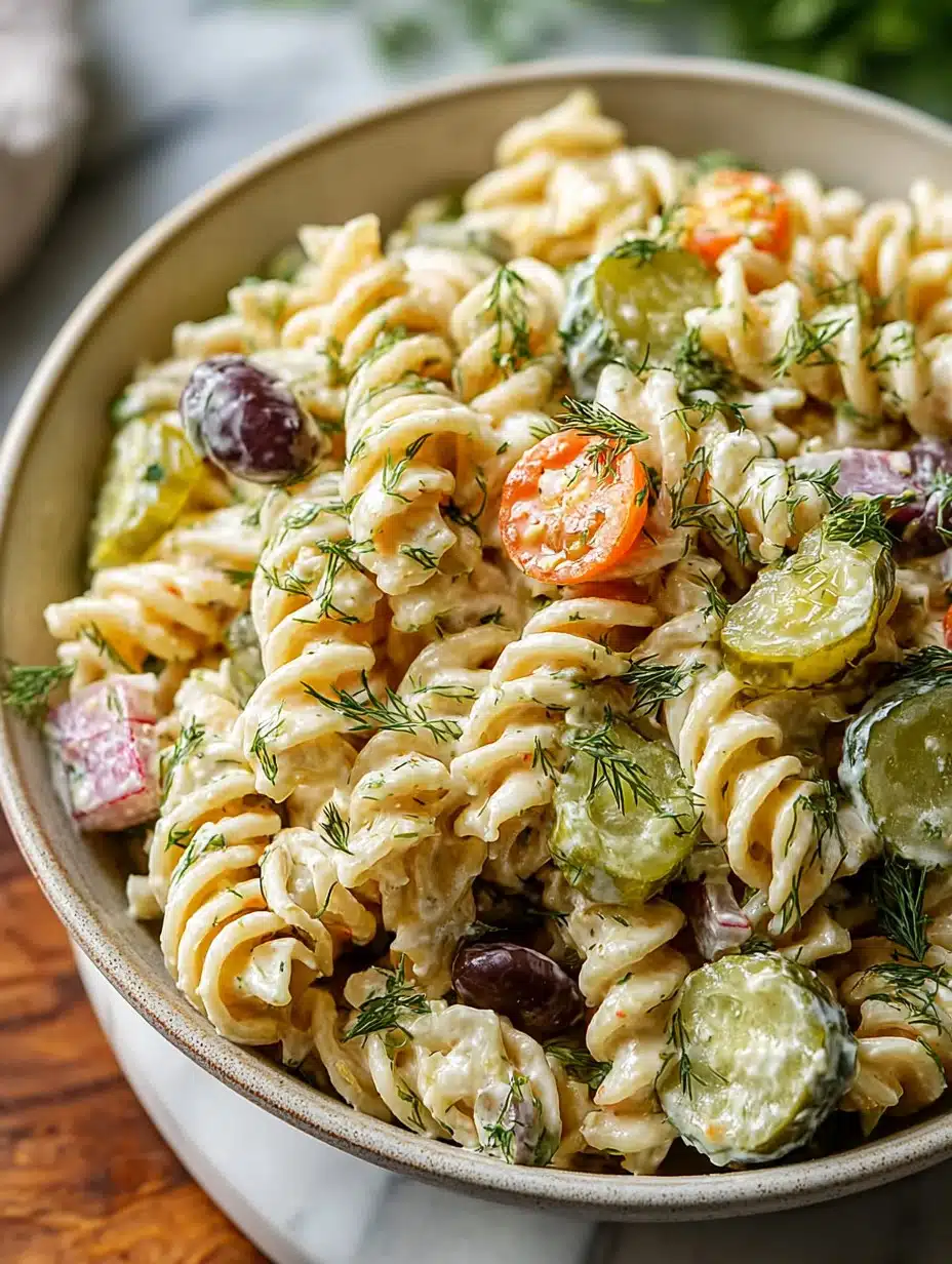 Zesty Simple Dill Pickle Pasta Salad for Summer Fun